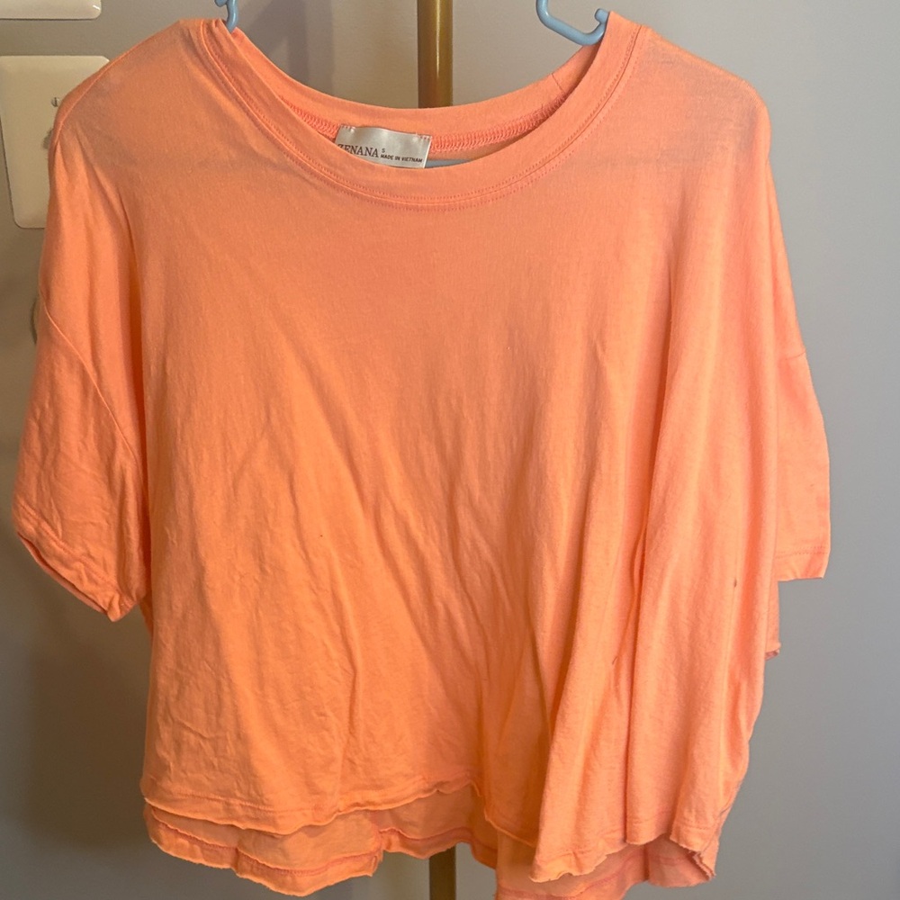 NWOT Zenana Boxy Crewneck Women’s Top in Peach